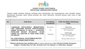MENAIKTARAF UNIT BANGUNAN KEPADA PPAS DI BLOK C KUARTERS KERAJAAN SELANGOR